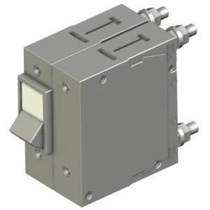 DD-Frame MCB: 2P,  Rocker handle with rear-stud termination