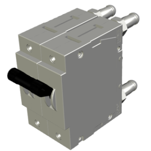 DD-Frame MCB: 2P, Standard handle with plug-in termination