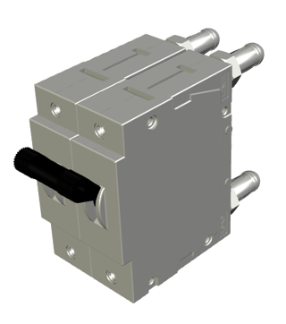 DD-Frame MCB: 2P, Standard handle with plug-in termination