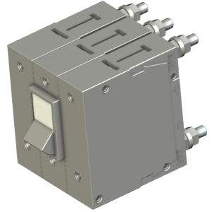 DD-Frame MCB: 3P, Rocker handle with Rear Stud termination