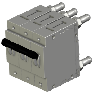 DD-Frame MCB: 3P, Standard handle with Plug-in termination