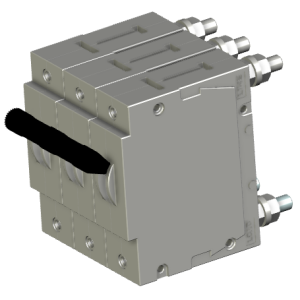 DD-Frame MCB: 3P, Standard handle with Rear Stud termination